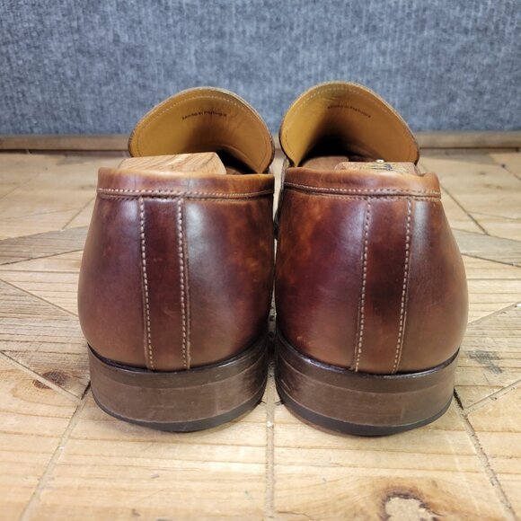 Magnanni for Neiman Marcus Mens 10M Leather Penny Loafers Cognac Brown- 21640 - Picture 9 of 15